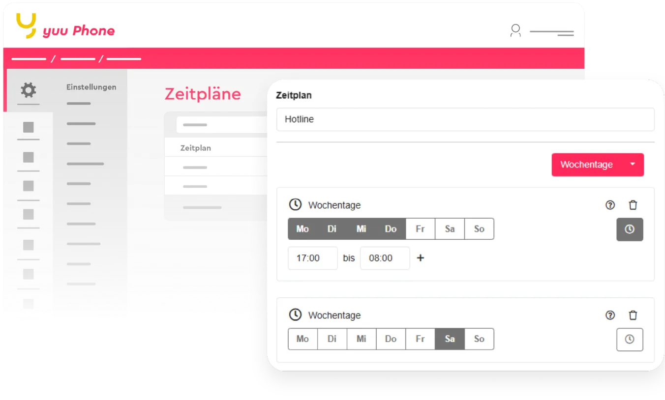 yuuphone Anrufsteuerung & Routing Mockup