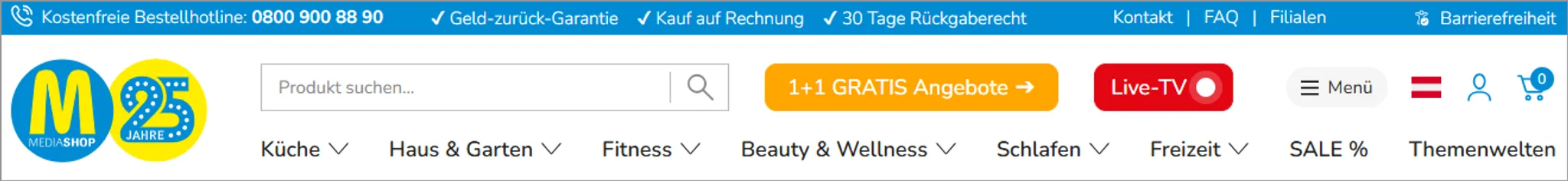 Screenshot Mediashop Website