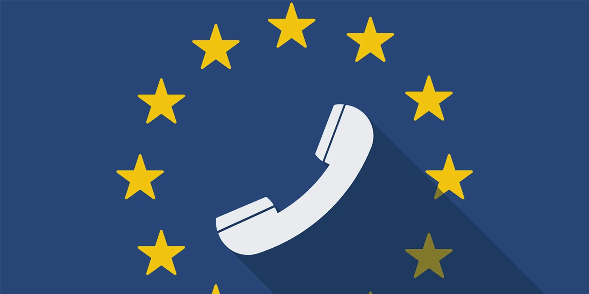 Telefonhörer mit EU-Sternen